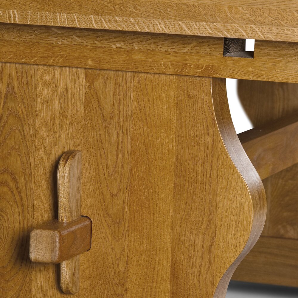 Table d'Abbaye avec pied lyre 220 cm en chêne moyen - HELENE photo 5