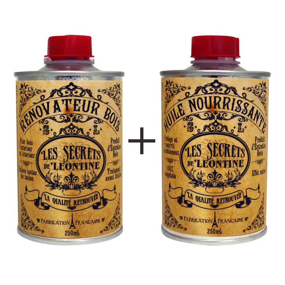 Set rénovateur bois + huile nourrissante - Les secrets de Léontine