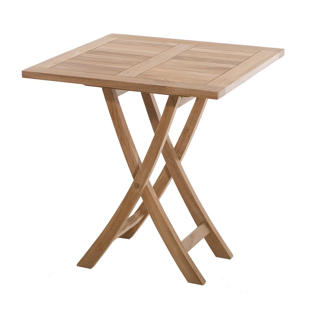 Table de jardin - Table carrée pliante en teck 70 cm photo 1