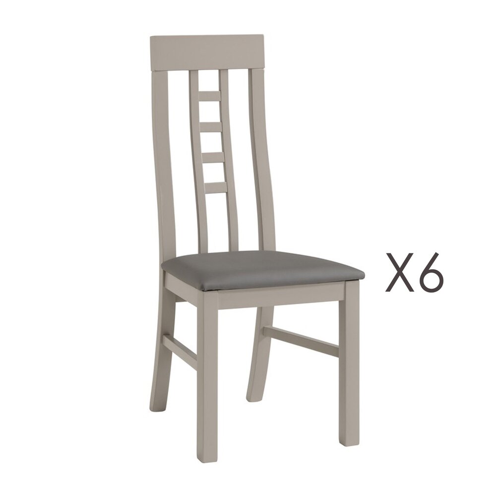 Lot de 6 chaises coloris chêne grisé - ZOLA