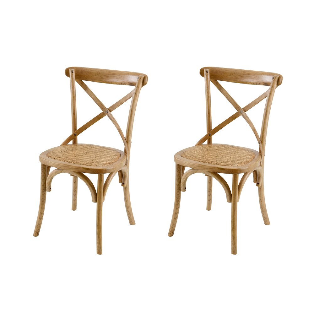 Chaise - Lot de 2 chaises coloris naturel - BISTRONO photo 1