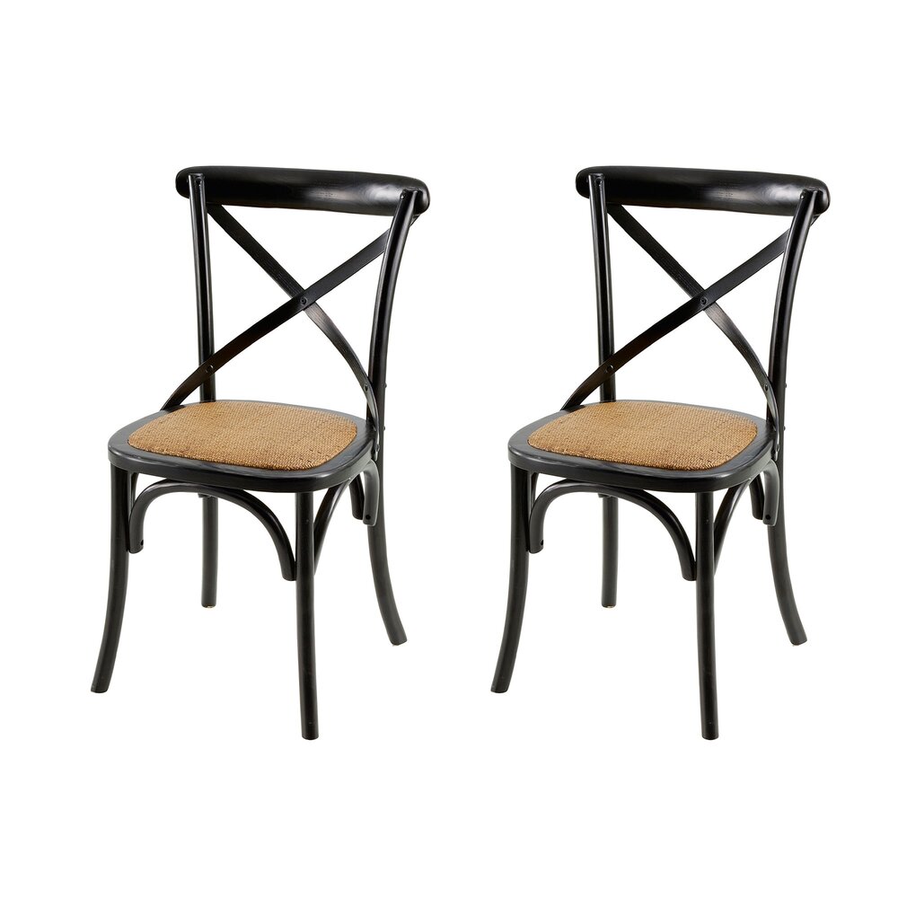 Chaise - Lot de 2 chaises coloris noir - BISTRONO photo 1