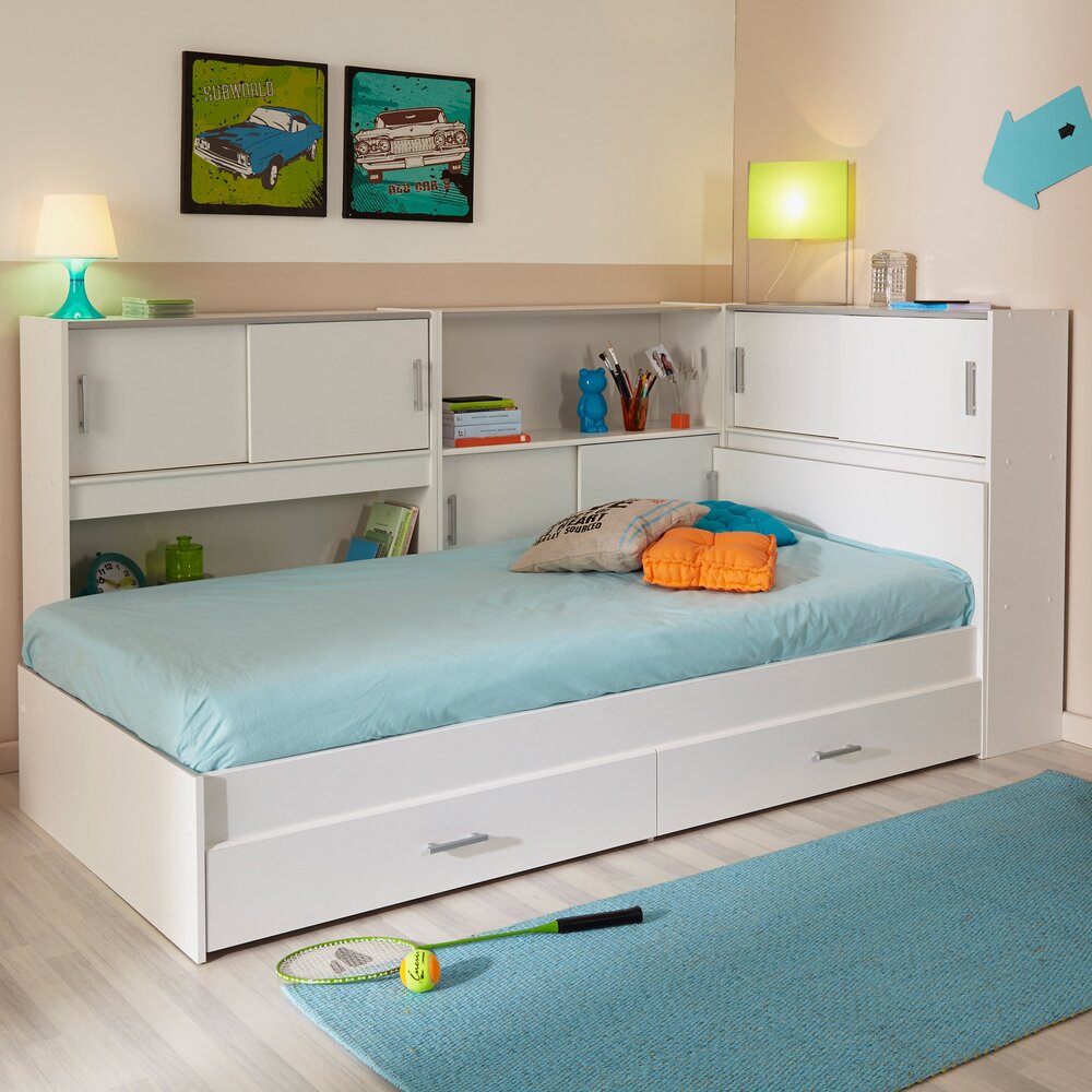 Chambre enfant - Lit 90x200 cm avec environnement blanc - SNOOP photo 1