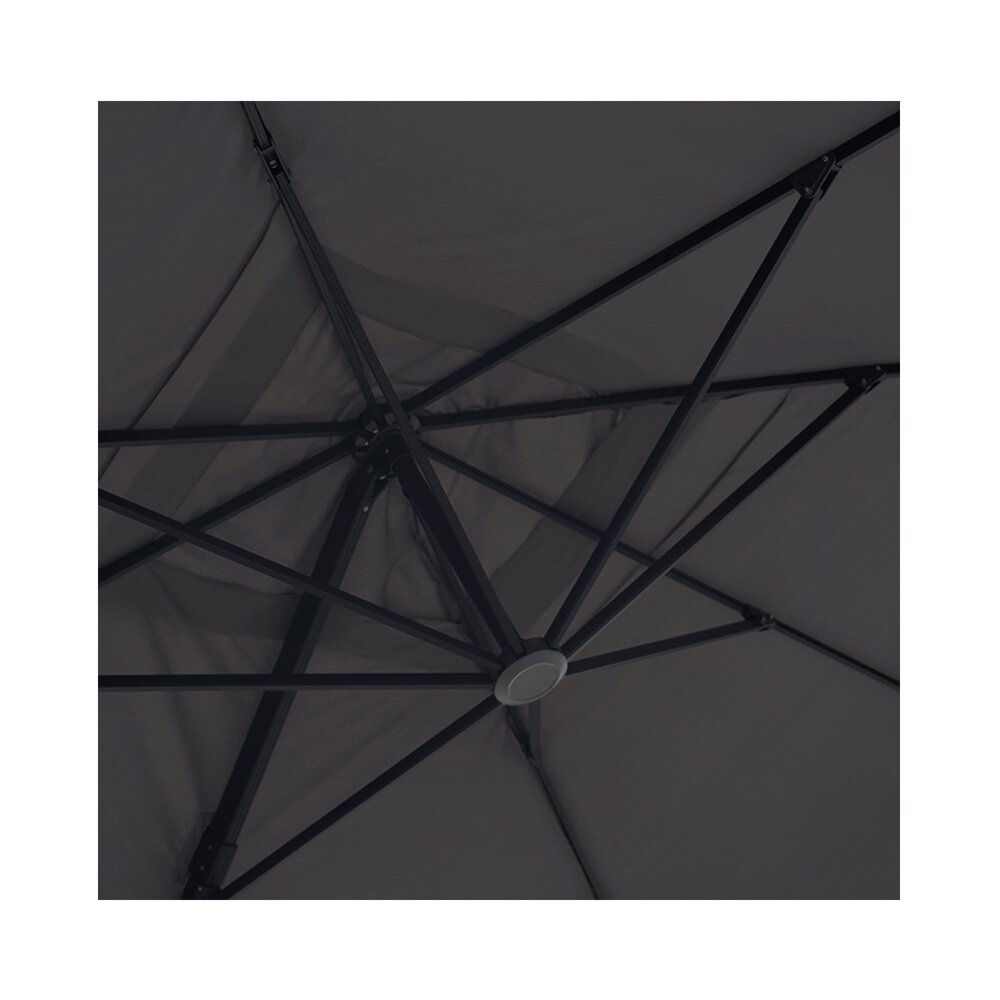 Parasol déporté carré 3 m gris anthracite - PALERME photo 4