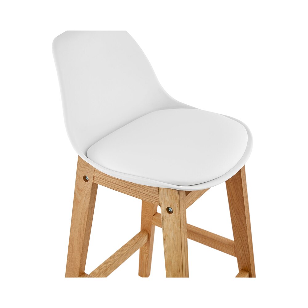 Lot de 2 chaises de bar design 38x86x43 cm blanc - ELO photo 5