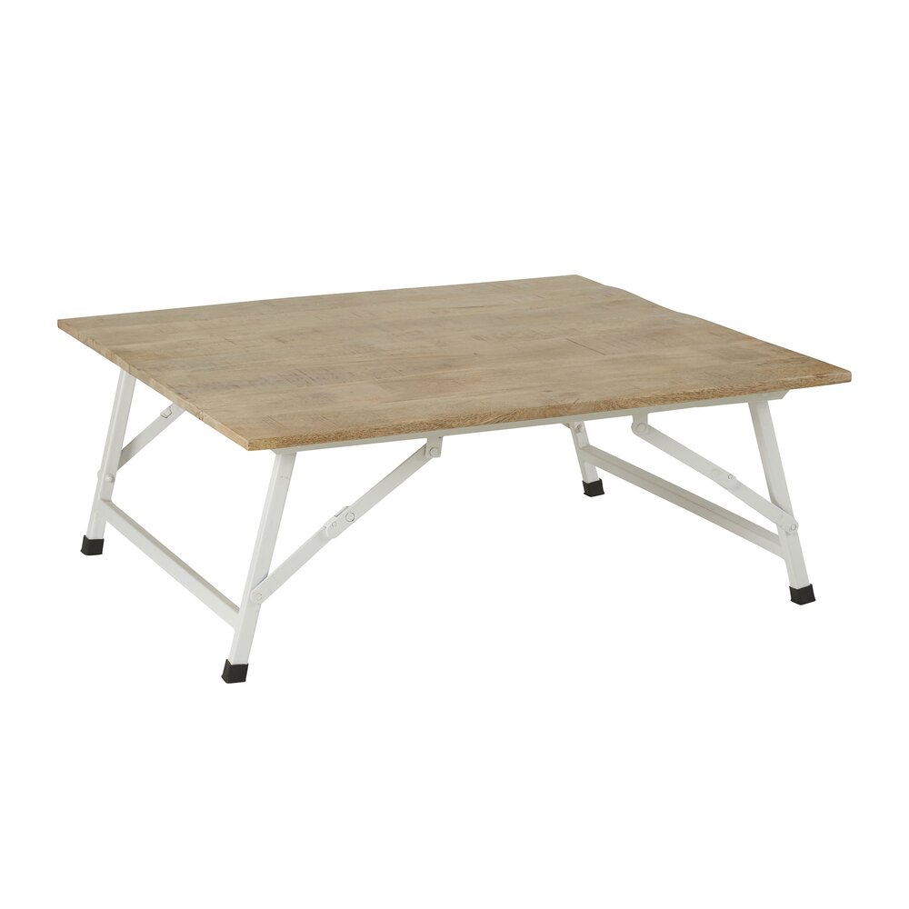 Table basse pliante 100x100x46 cm en manguier - Mango