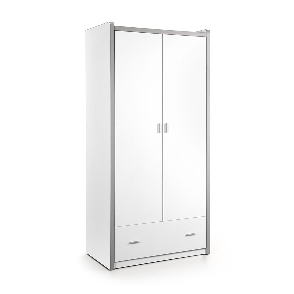 Armoire - Armoire 2 portes et 1 tiroir 96,5x60x202 cm blanc - ASSIA photo 1