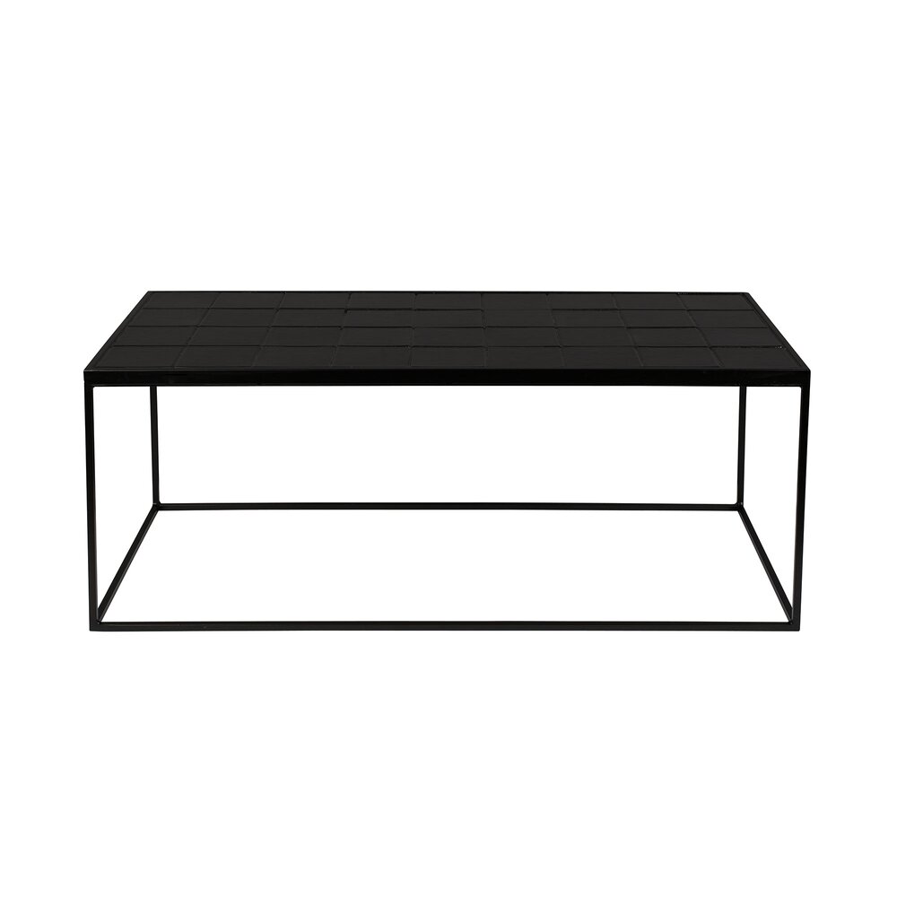 Table basse 93x43x36 cm avec plateau en carreaux de céramique noire photo 2