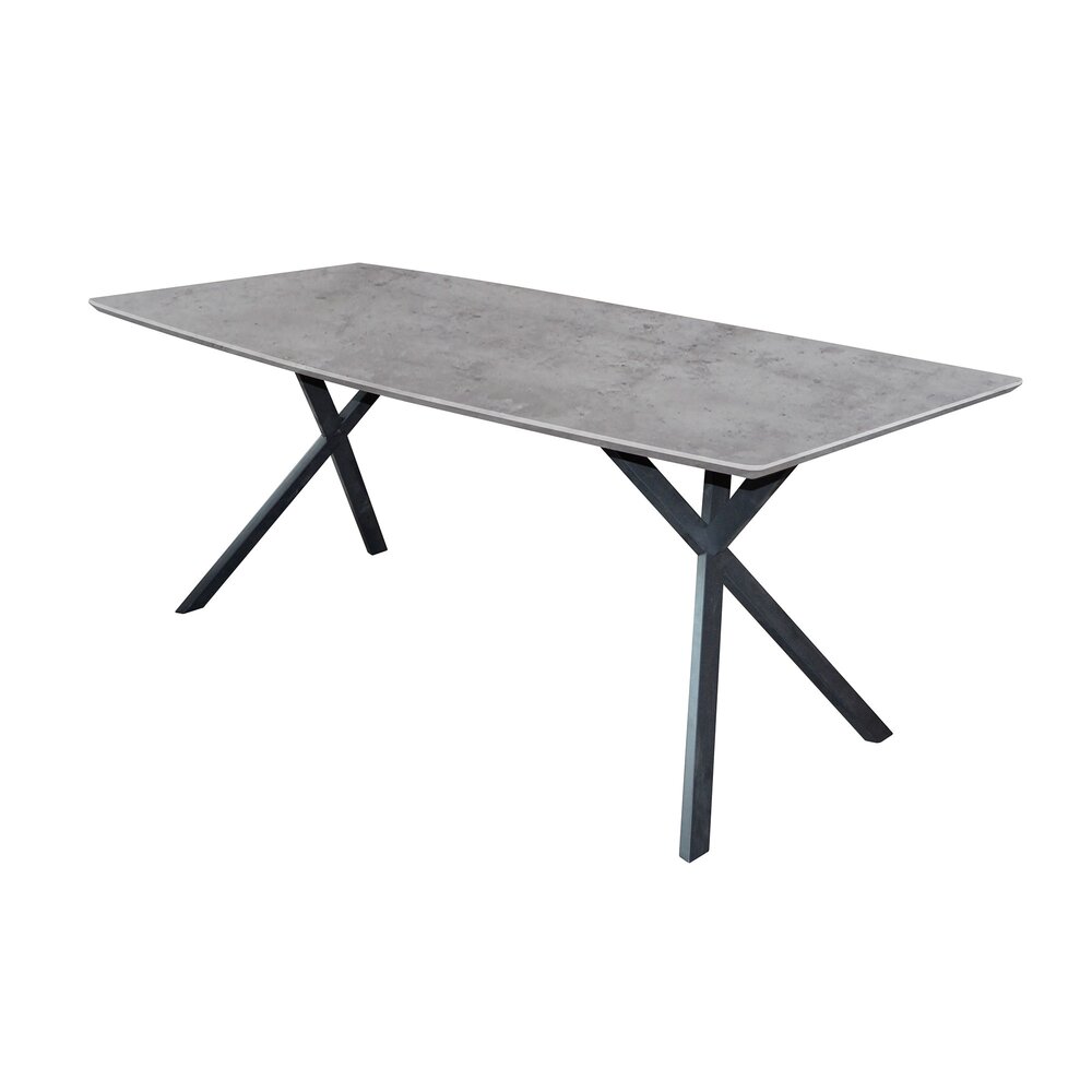 Table à manger forme tonneau 160x90x76 cm plateau effet béton photo 1
