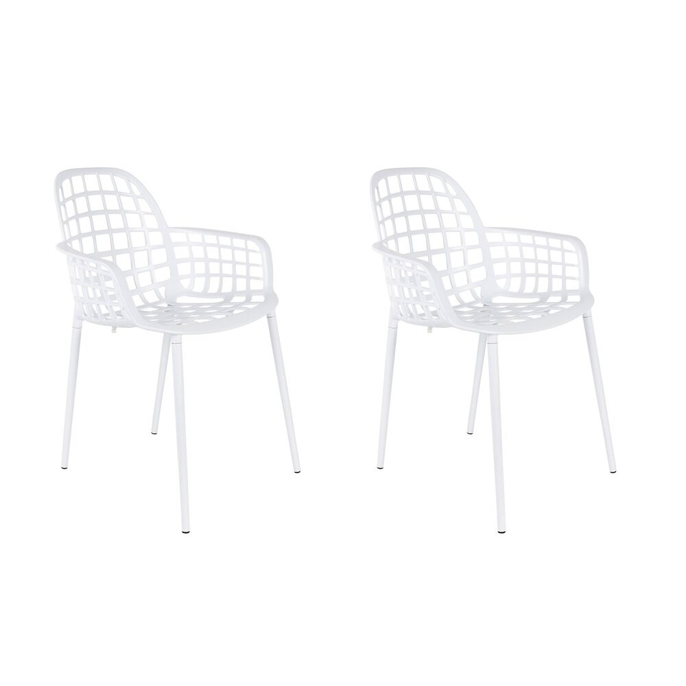 Meuble de jardin - Lot de 2 chaises de jardin en aluminium blanc - KUIP photo 1