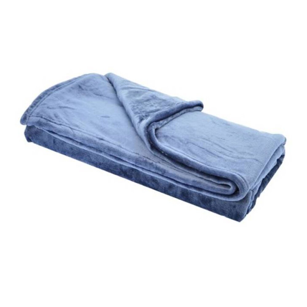 Couvre-lits et accessoires - Plaid 150x200 cm en polyester bleu - GENTLY photo 1
