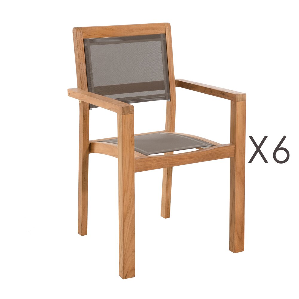 Ensemble en teck table 200/300 cm + 6 fauteuils - GARDENA photo 3