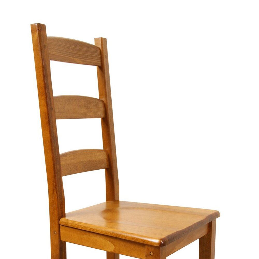 Lot de 2 chaises en hêtre et assise bois teinte chêne moyen photo 4