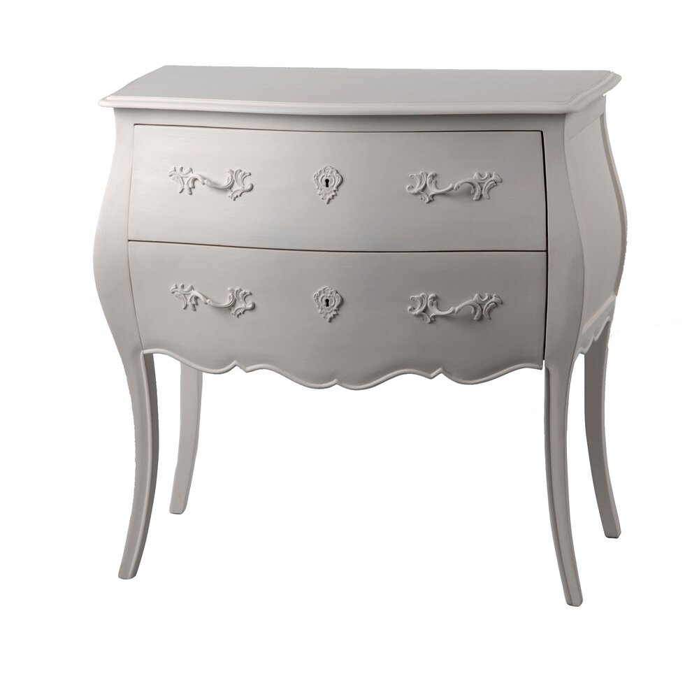 Commode - Coiffeuse - Commode 2 tiroirs en bois blanc - CHARMY BLANC photo 1