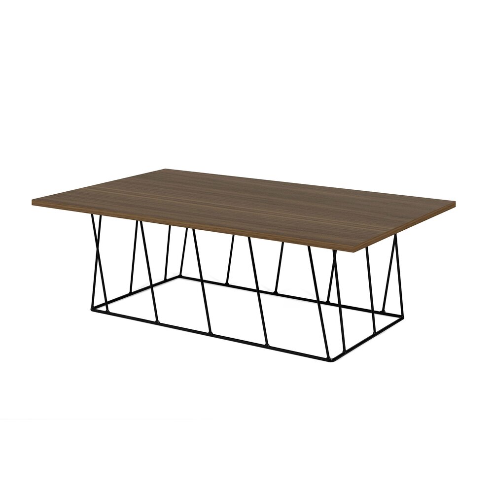 Table basse - Table basse 120 cm plateau décor noyer piètement noir - TONKY photo 1