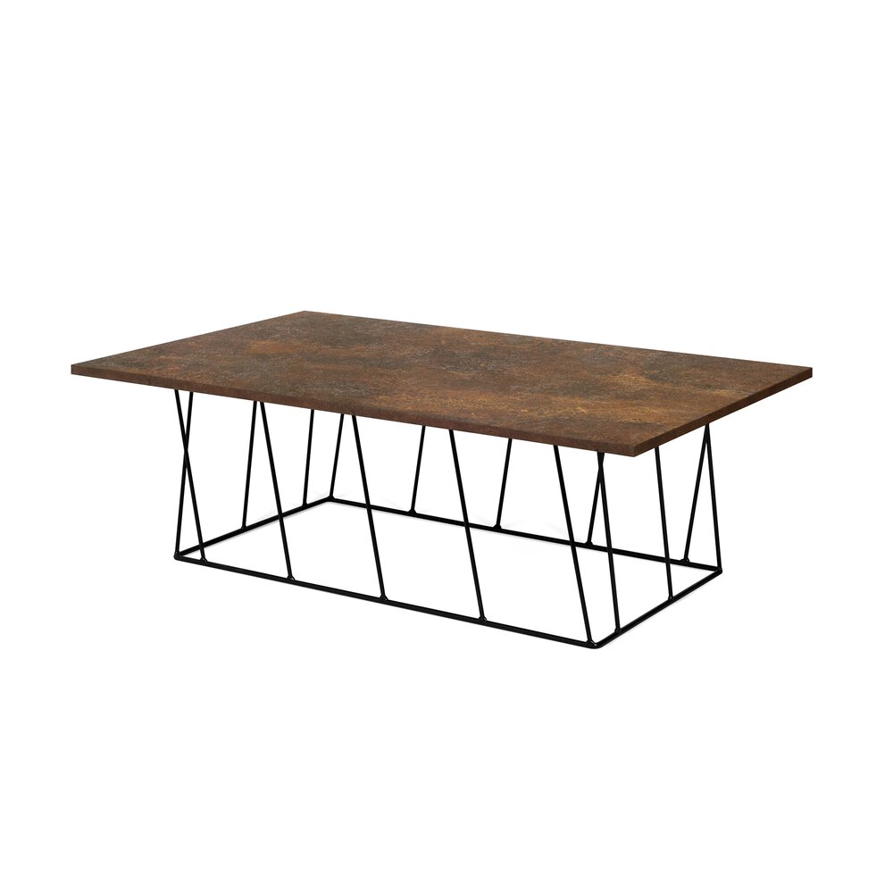 Table basse - Table basse 120 cm plateau aspect vieilli piètement noir - TONKY photo 1