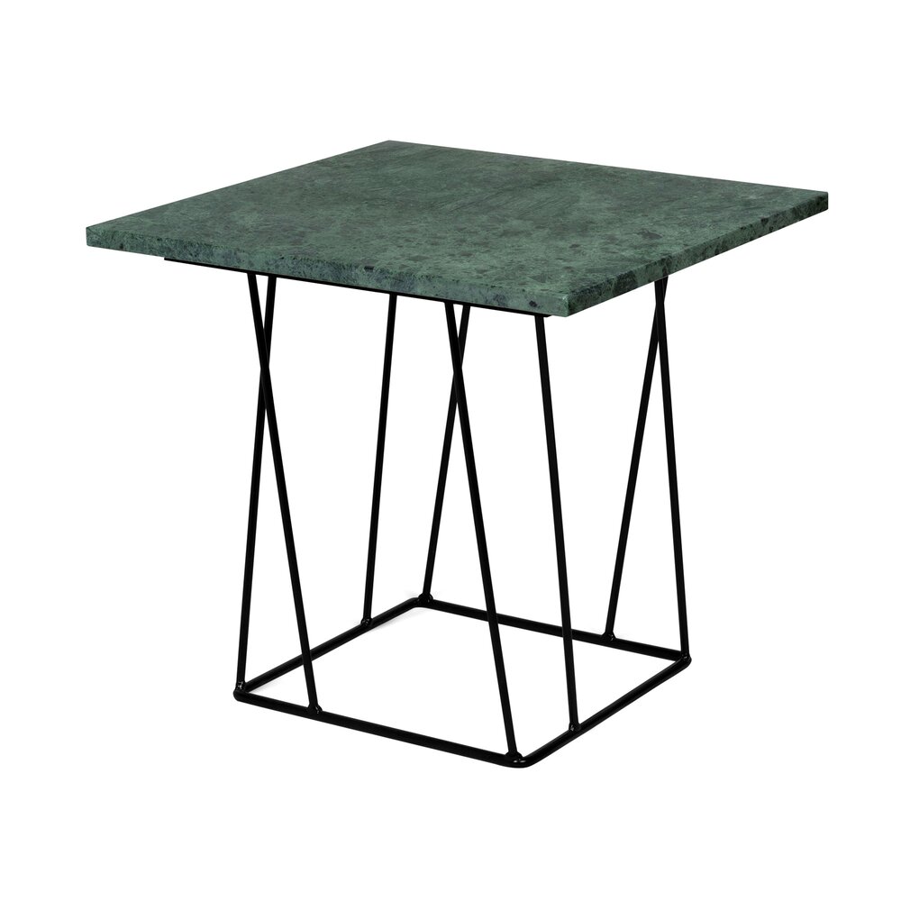 Table basse - Table d'appoint plateau en marbre vert piètement noir - HELIX photo 1
