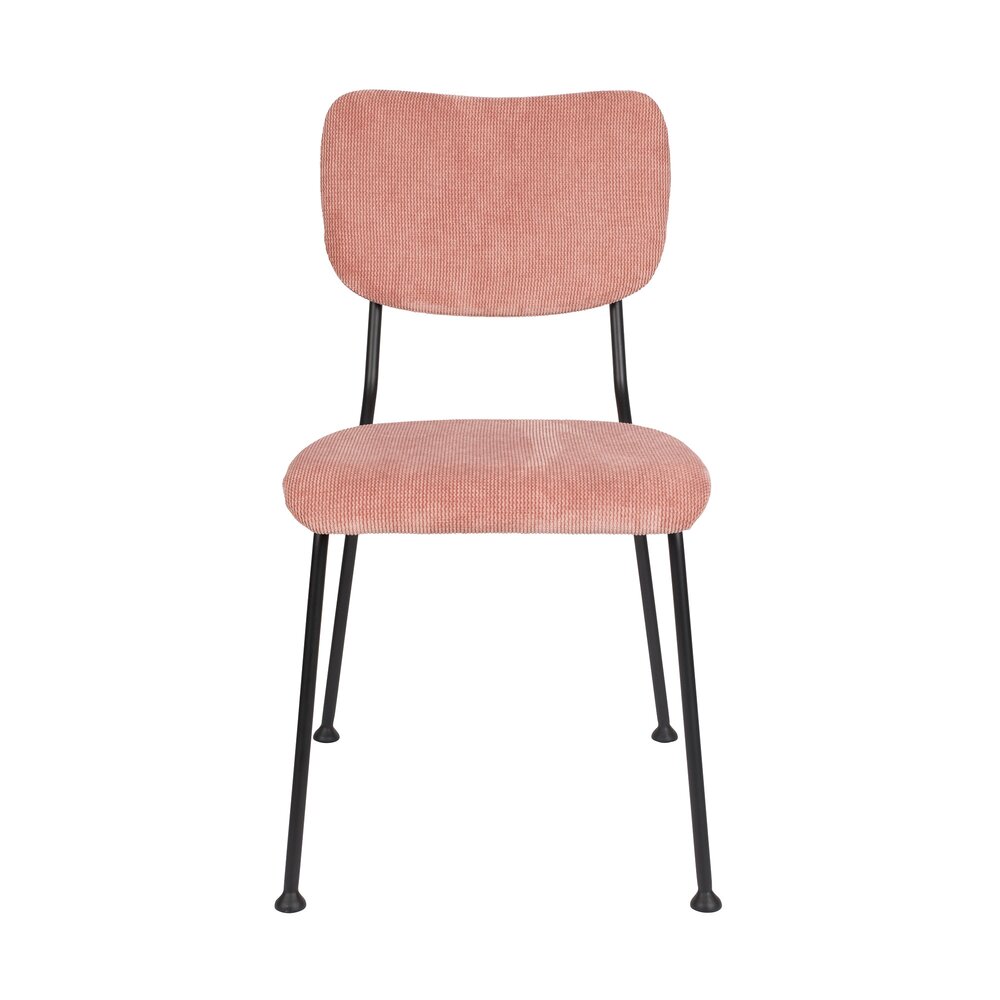 Lot de 2 chaises repas en tissu rose - BENSON photo 2