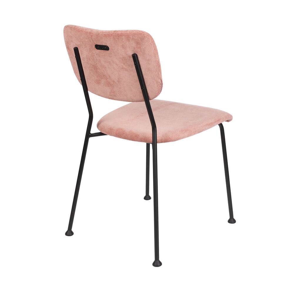 Lot de 2 chaises repas en tissu rose - BENSON photo 3