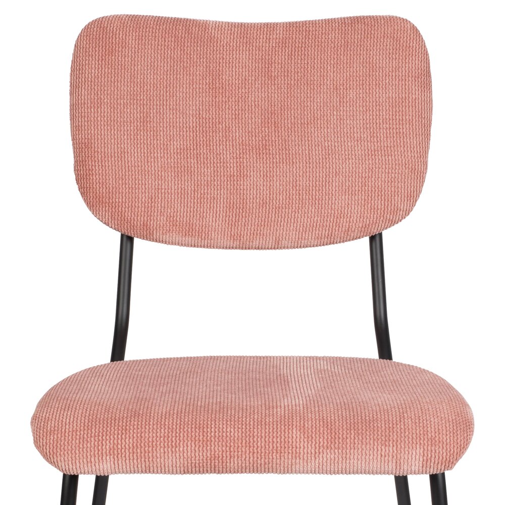 Lot de 2 chaises repas en tissu rose - BENSON photo 4