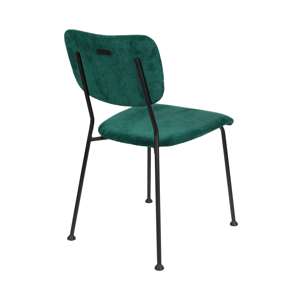 Lot de 2 chaises repas en tissu vert foncé - BENSON photo 3