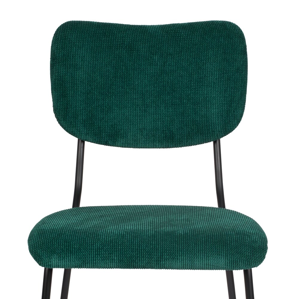 Lot de 2 chaises repas en tissu vert foncé - BENSON photo 4