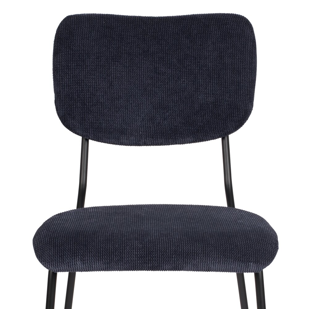 Lot de 2 chaises repas en tissu bleu foncé - BENSON photo 4
