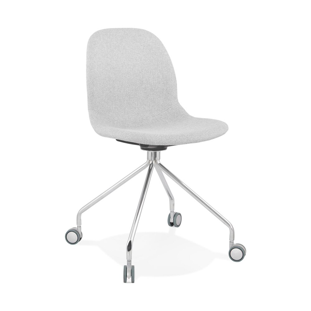 Chaise de bureau - Chaise à roulettes 46x49x86 cm en tissu gris clair - LAYNA photo 1