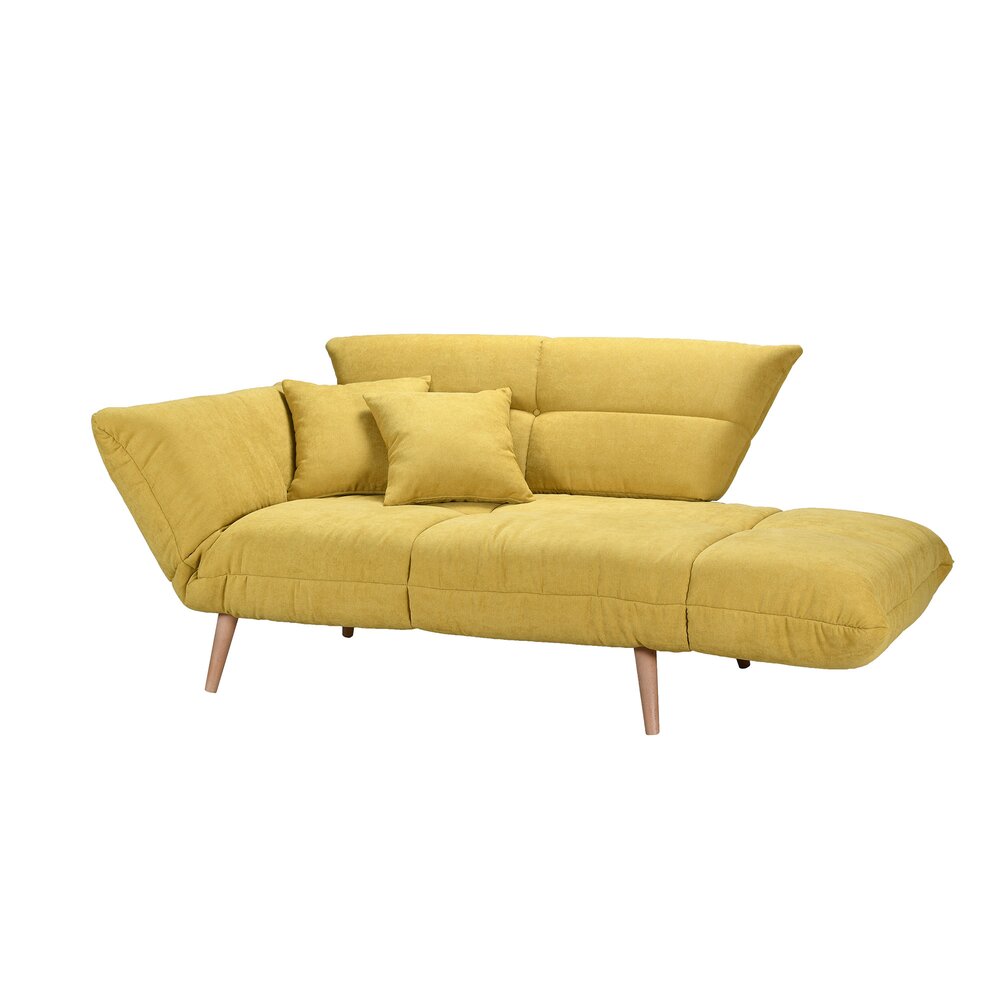 Canapé-lit 2 avec accoudoirs multipositions jaune - COBALT photo 3