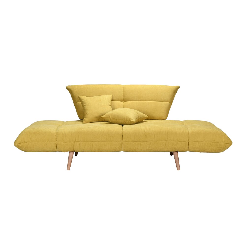 Canapé-lit 2 avec accoudoirs multipositions jaune - COBALT photo 4
