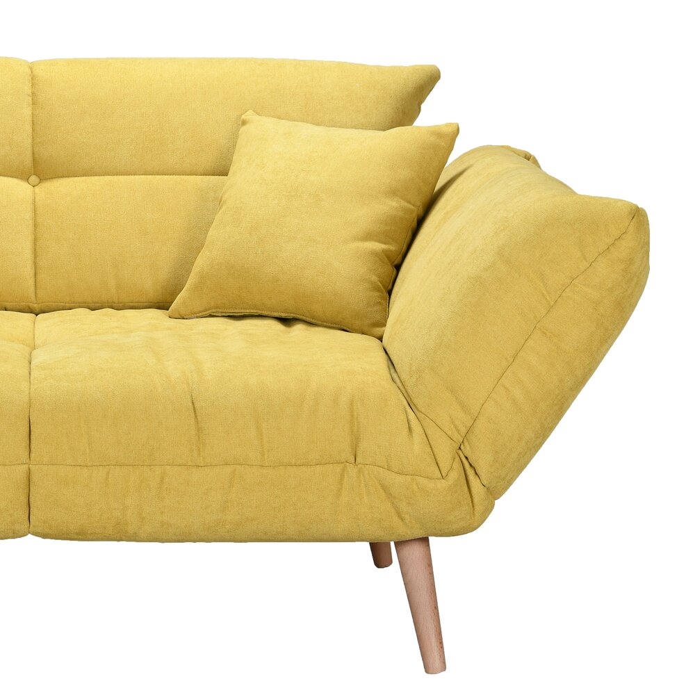 Canapé-lit 2 avec accoudoirs multipositions jaune - COBALT photo 5