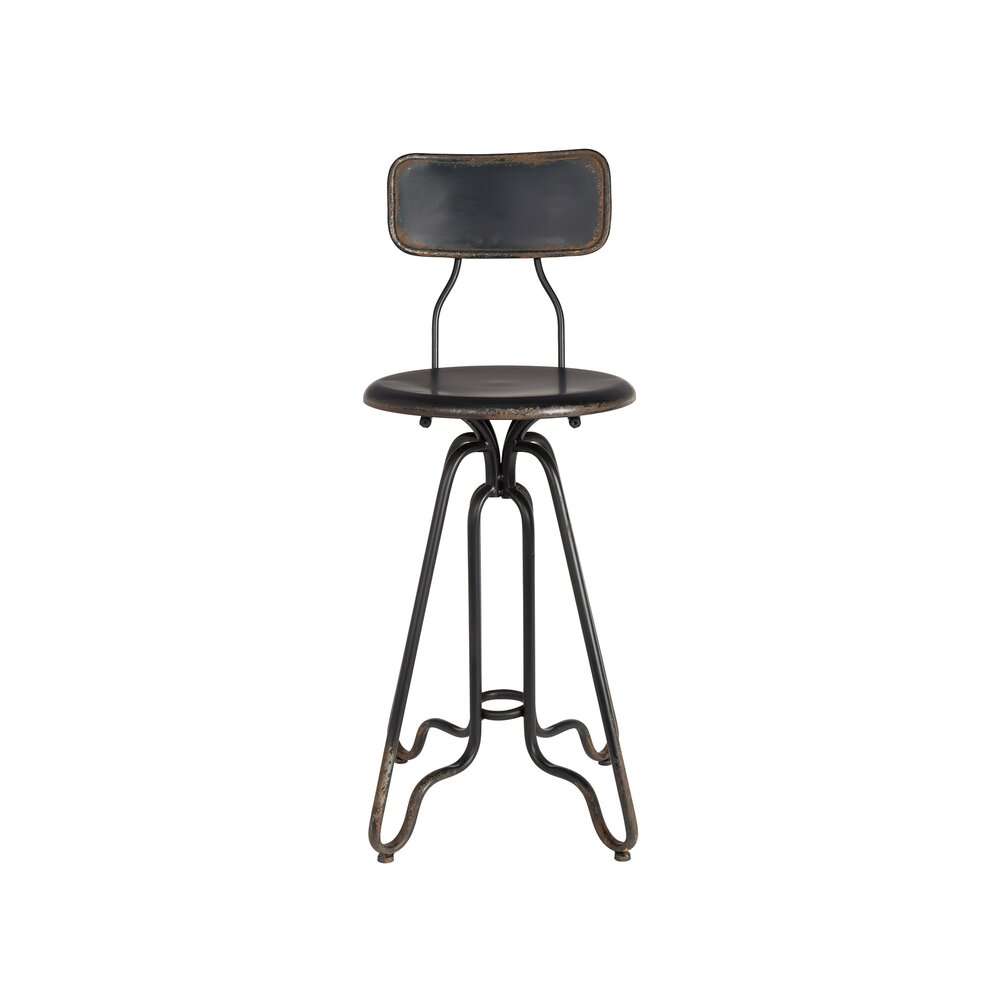 Tabouret de bar - Chaise de bar 35x43x88 cm en métal noir vieilli photo 1