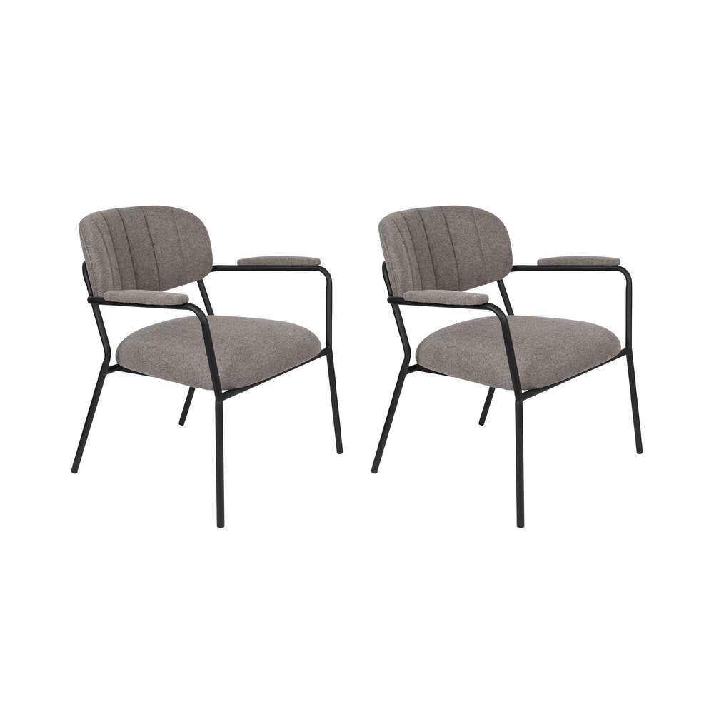 Chaise - Lot de 2 chaises 69,5x61x73 cm en tissu gris - JULIEN photo 1