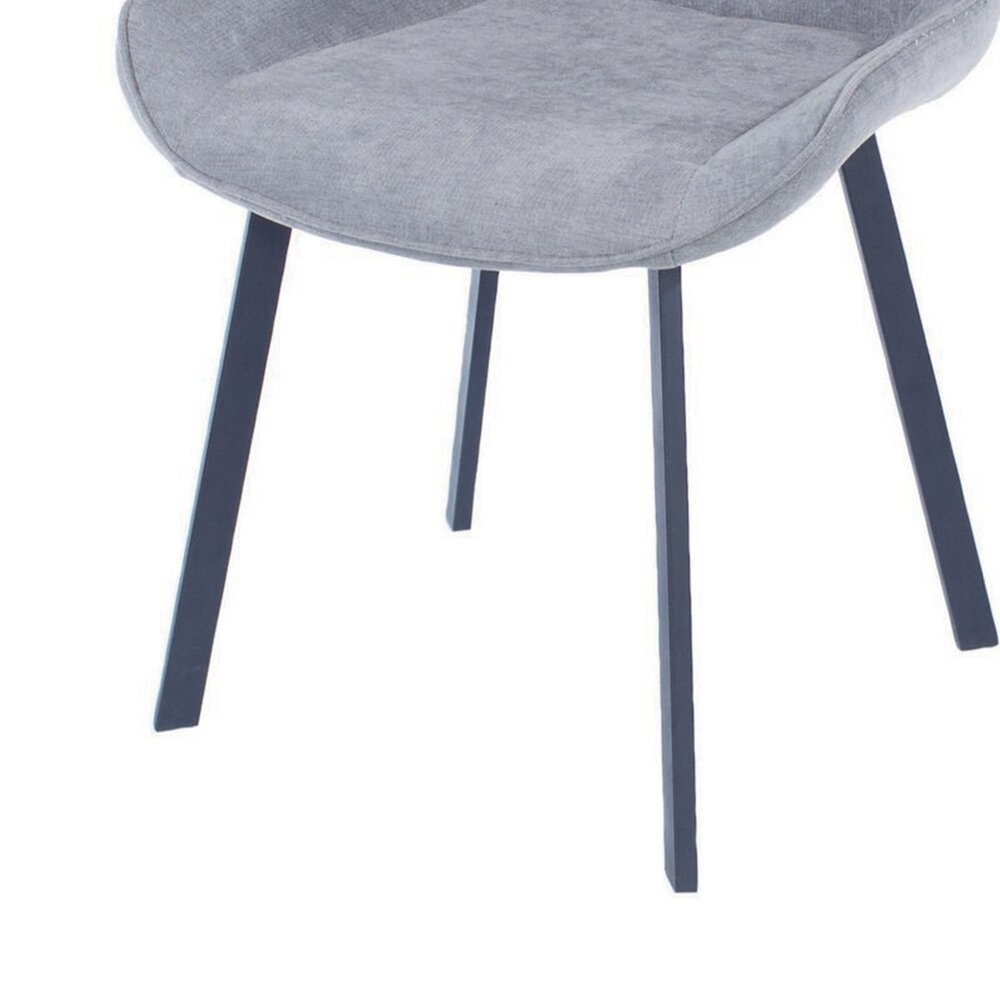 Lot de 2 chaises repas en tissu gris - LEYA photo 3