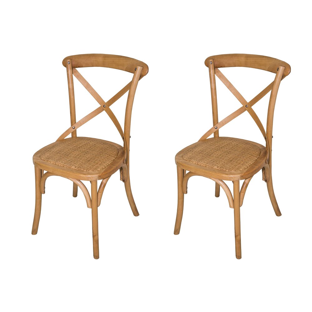 Chaise - Lot de 2 chaises bistrot 45x50x92 cm en bouleau naturel - BATILLY photo 1