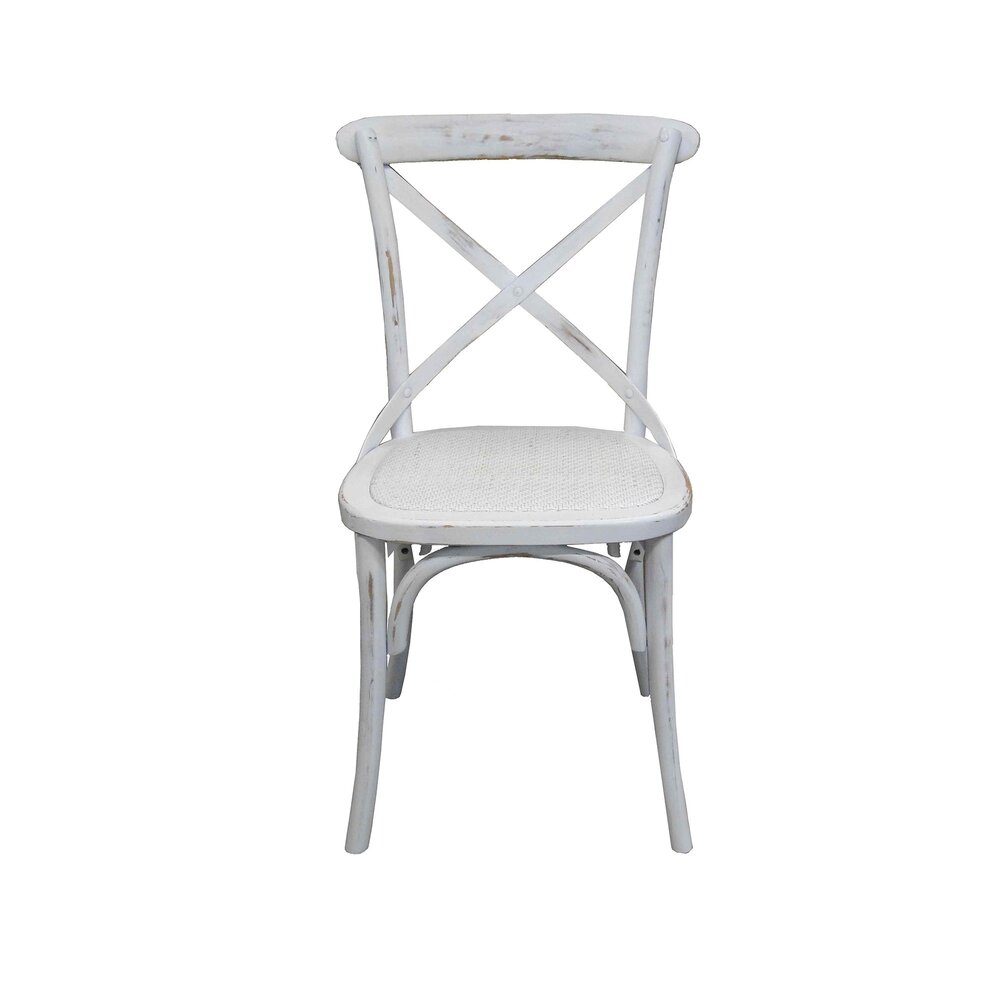 Lot de 2 chaises bistrot 45x50x92 cm en bouleau blanc - BATILLY photo 2