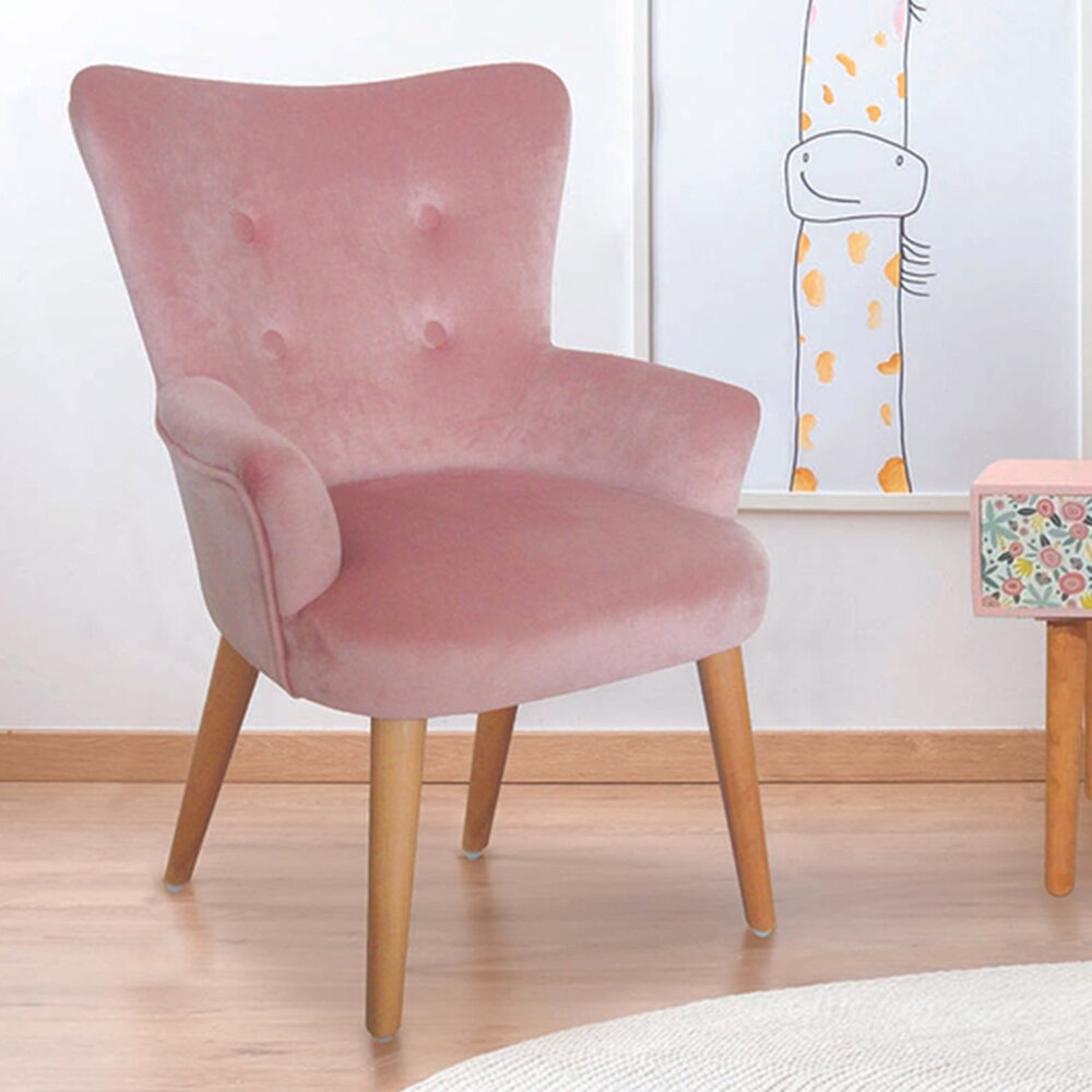 Chambre enfant - Fauteuil pour enfant 44,5x50x63 cm en tissu rose - JOFFRY photo 1