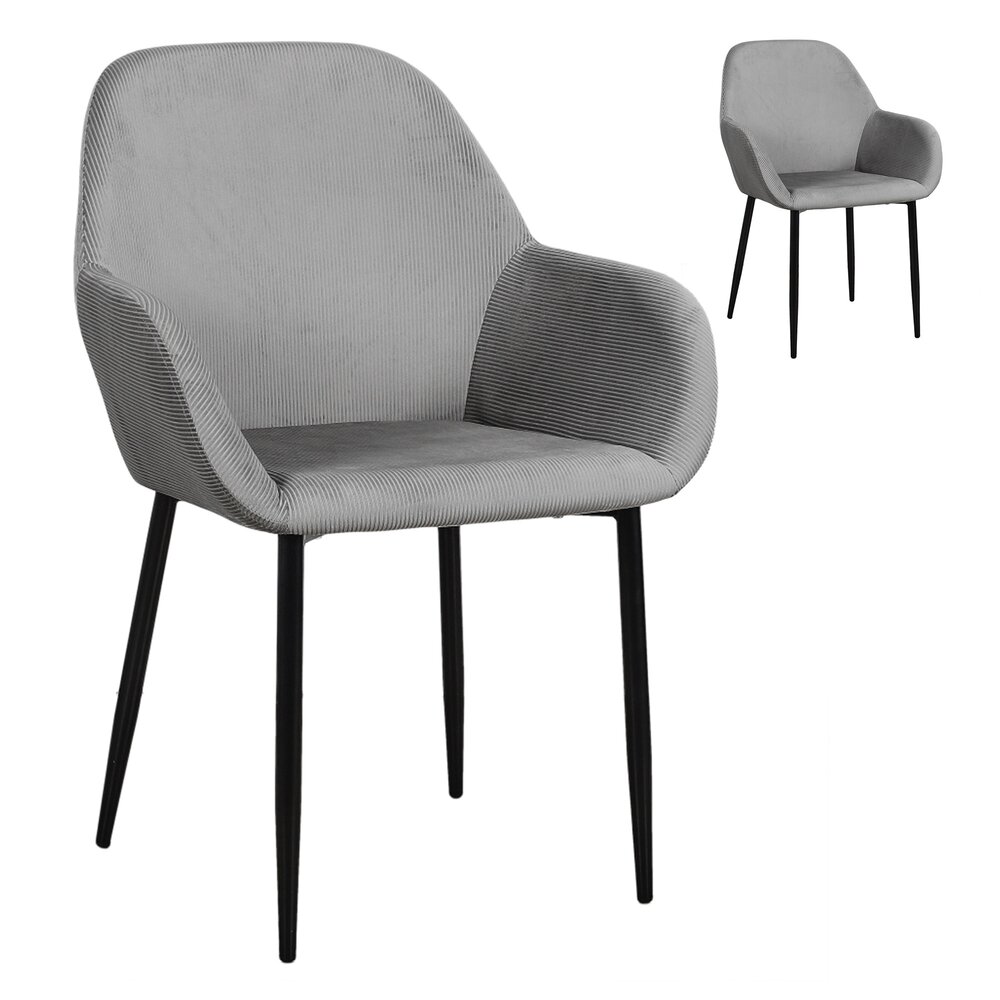 Lot de 2 fauteuils repas en tissu gris clair - LOXTOY photo 1