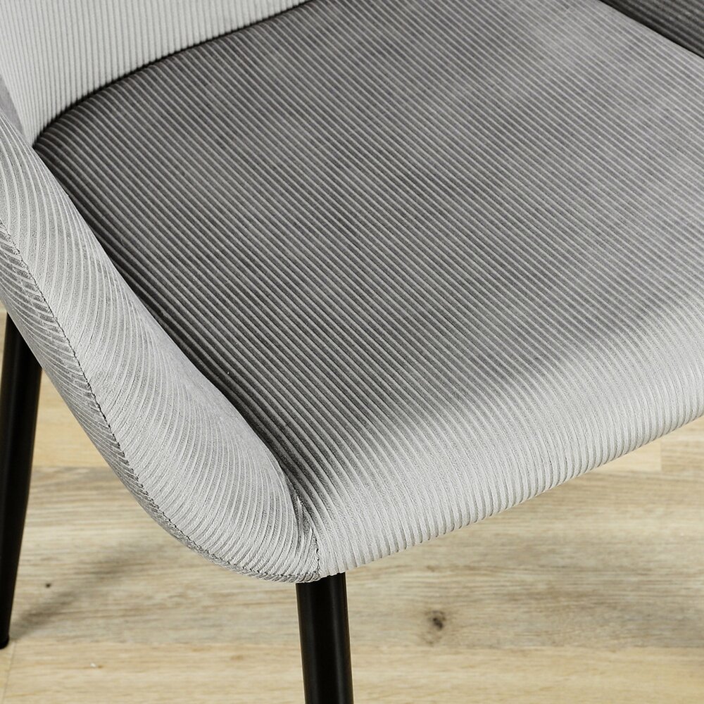 Lot de 2 fauteuils repas en tissu gris clair - LOXTOY photo 5