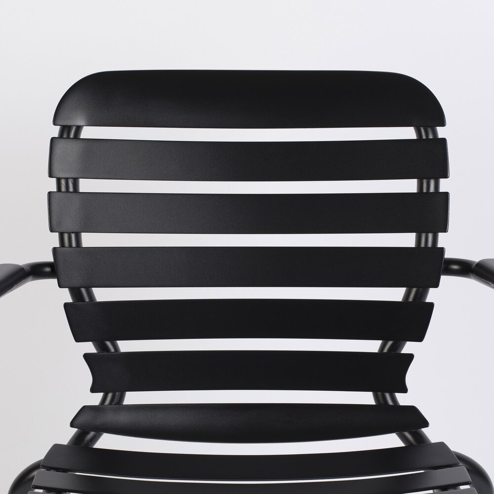 Lot de 2 chaises de jardin avec accoudoirs en aluminium noir - VONDEL photo 4