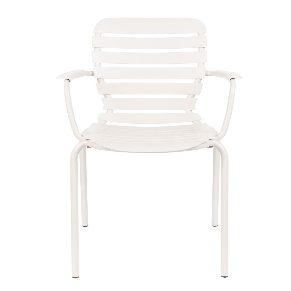 Lot de 2 chaises de jardin avec accoudoirs en aluminium blanc - VONDEL photo 2