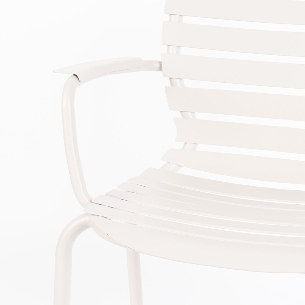 Lot de 2 chaises de jardin avec accoudoirs en aluminium blanc - VONDEL photo 3