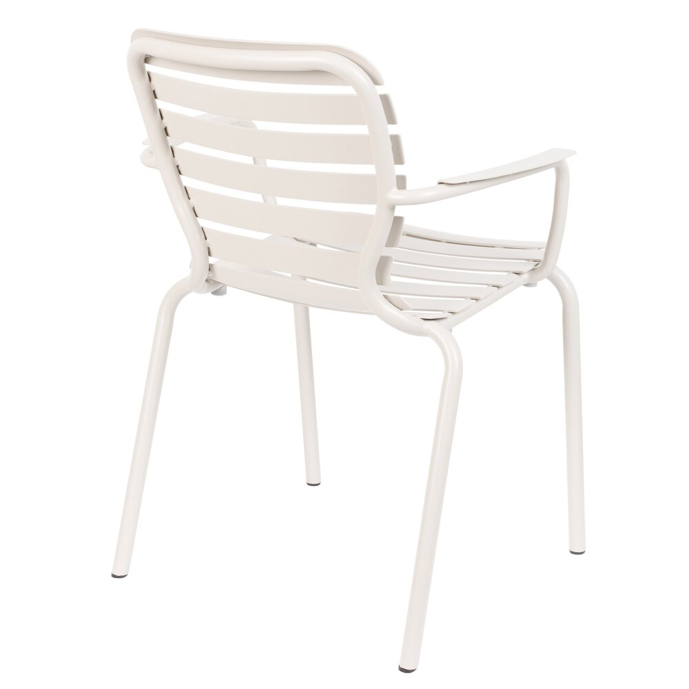 Lot de 2 chaises de jardin avec accoudoirs en aluminium blanc - VONDEL photo 5
