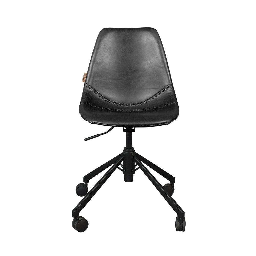 Chaise de bureau - Chaise de bureau à roulettes 67,5x67,5x82 cm en PU noir - FRANKY photo 1