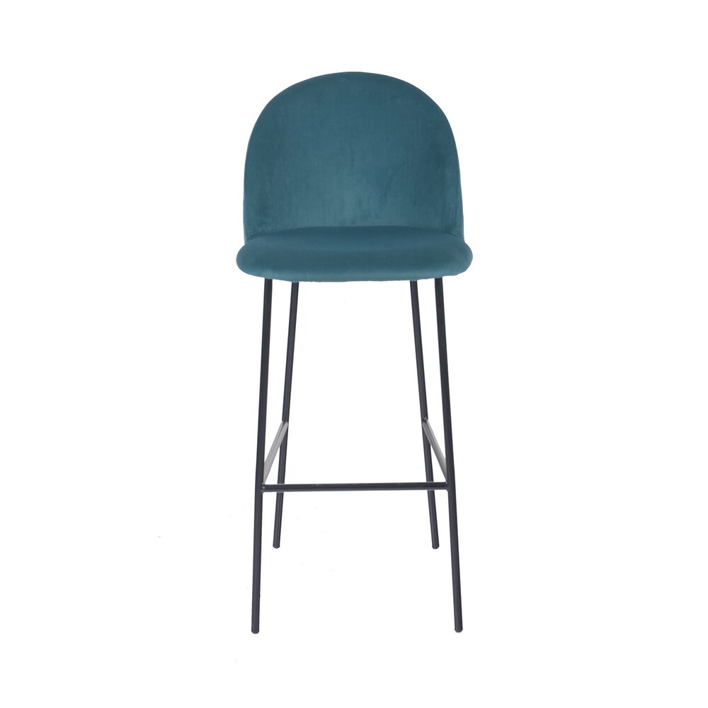 Tabouret de bar - Lot de 2 chaises de bar en velours bleu - BOZEL photo 1