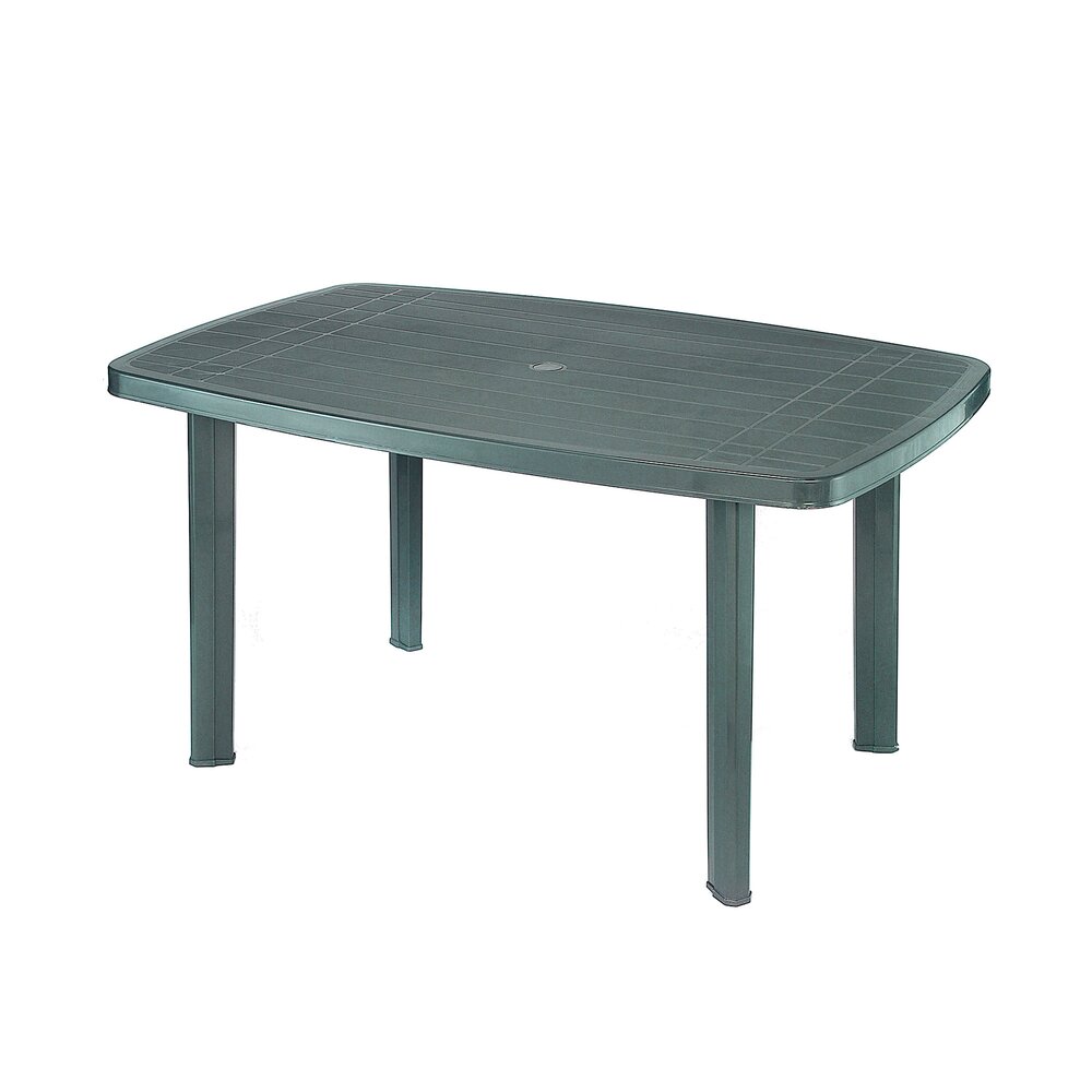 Table de jardin 140 cm en plastique vert photo 1