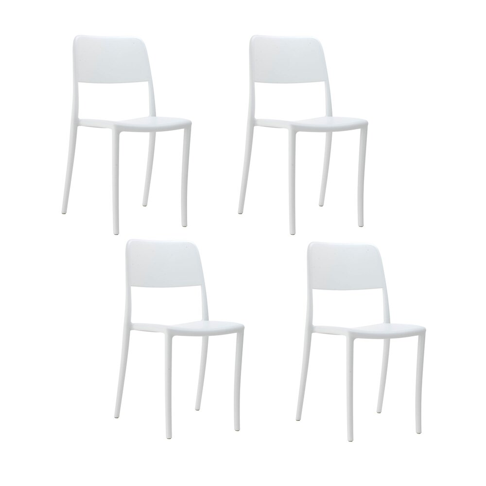 Lot de 4 chaises de jardin 52,5x45x83 cm blanches photo 1