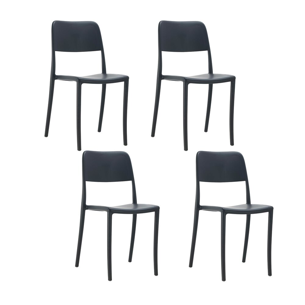Lot de 4 chaises de jardin 52,5x45x83 cm noires photo 1