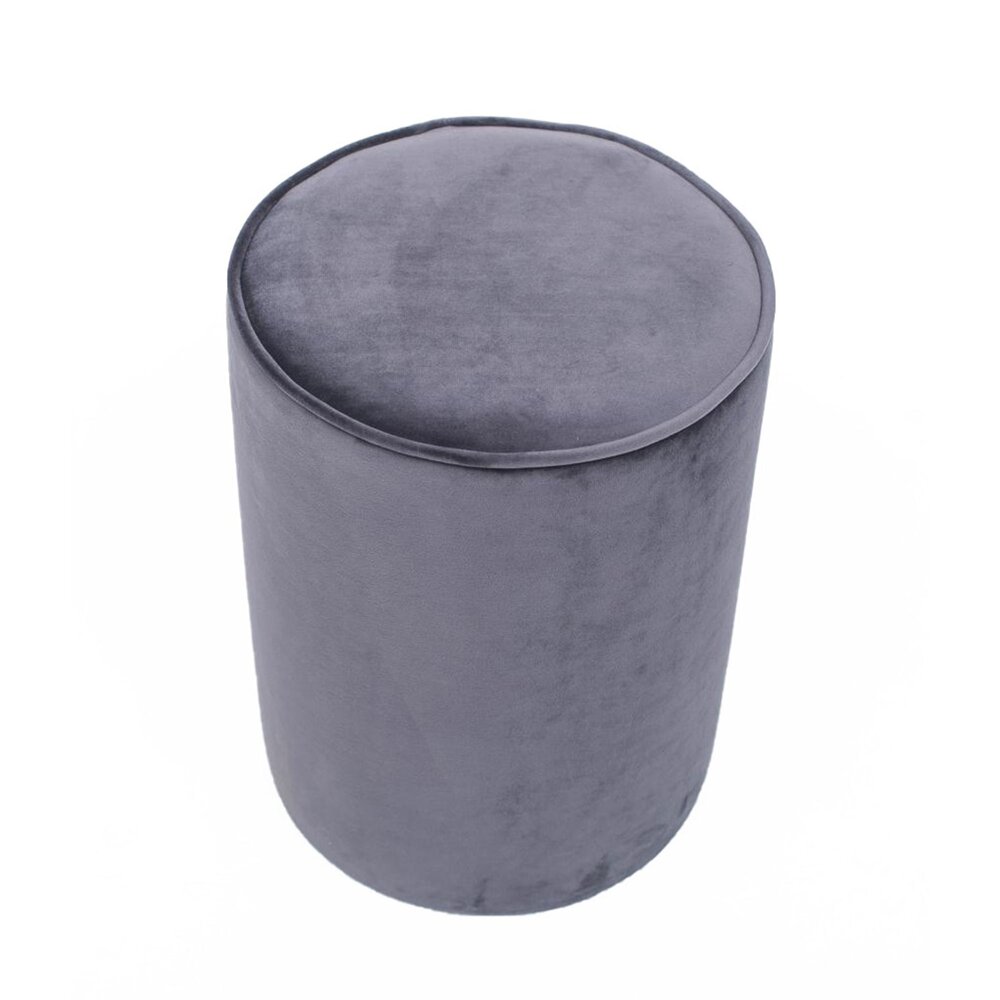 Ensemble table et pouf en velours et métal gris photo 3