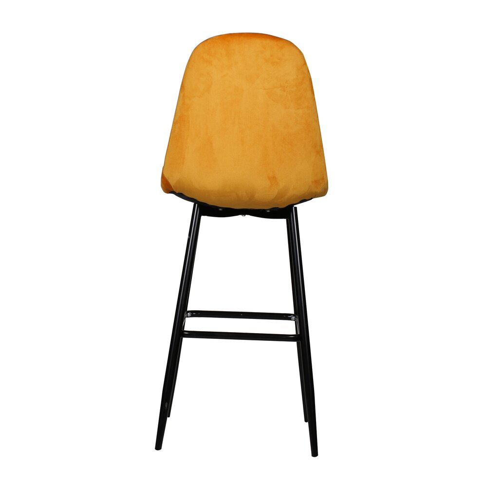 Lot de 4 chaises de bar H74,5 cm en velours jaune - HYGGE photo 3